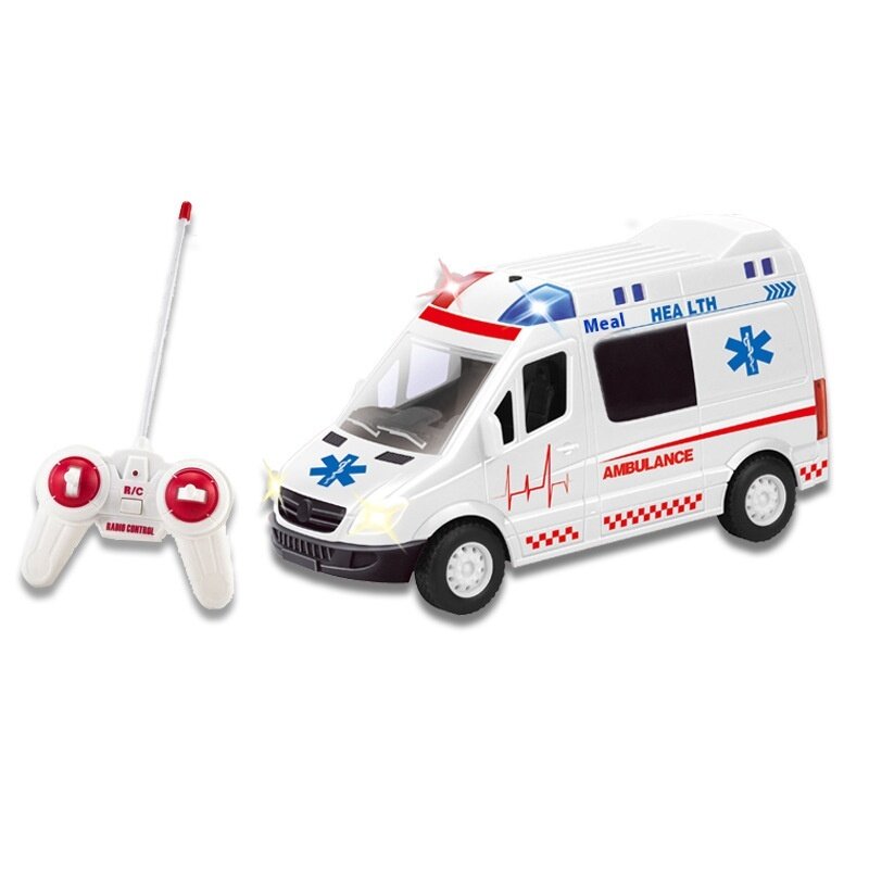 รถรถพยาบาลของเล่นมีเสียงเพลงจำลองรถกู้ภัยรุ่นของขวัญสำหรับเด็ก1: 20 4CH
