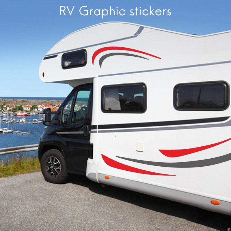 RV Motorhome Universal Body Sticker DIY Stripes image Decal Sticker Decoration for Caravan Trailer