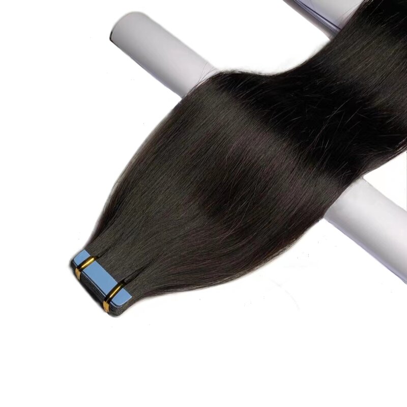 Tape In 100% Real Remy Human Hair Brazilian Human Hair Straight Extensions Skin Weft Adhesive Glue On Salon Quality for Woman