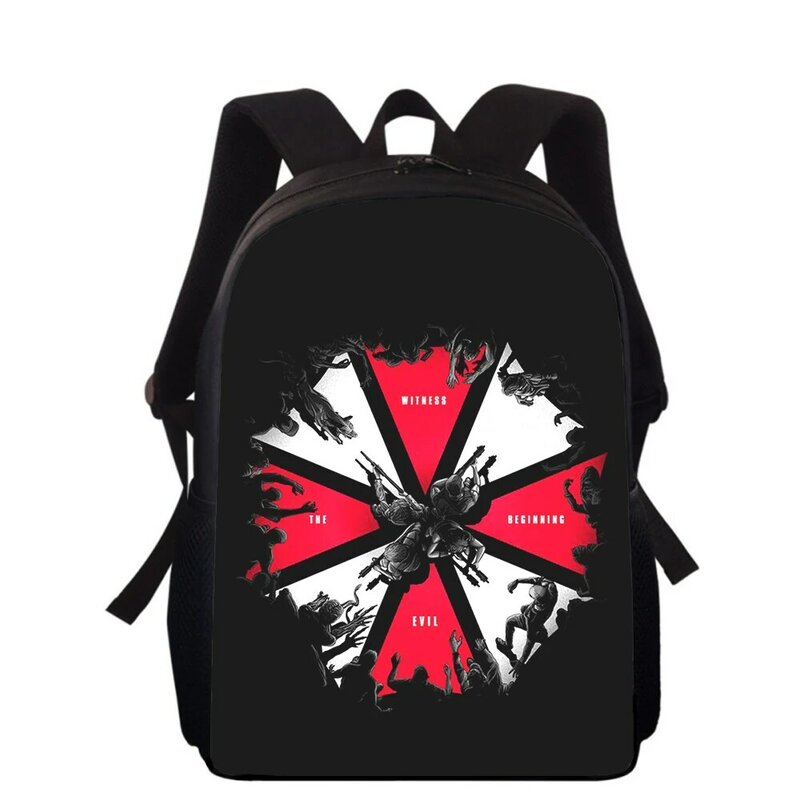 Umbrella Corporation 15” 3D Print Kids Backpack Primary School Bags for Boys Girls Back Pack Students School Book Bags