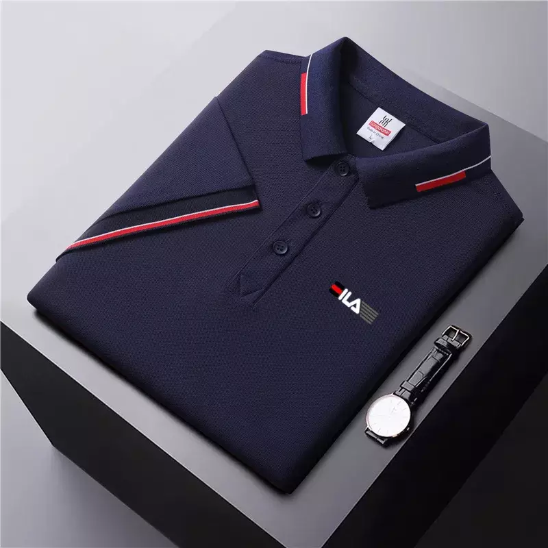Golf New Men's Polo Shirt Summer Casual Polo Collar Slim Fit Short sleeved T-shirt Handsome Jogging Fitness Sportswear