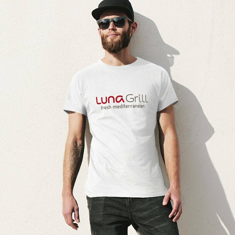 T-shirt Luna Grill t-shirt da uomo vintage tinta unita ad asciugatura rapida