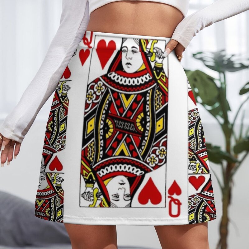 QUEEN OF HEARTS PLAYING CARDS ARTWORK Mini Skirt skirt skirt new in clothes