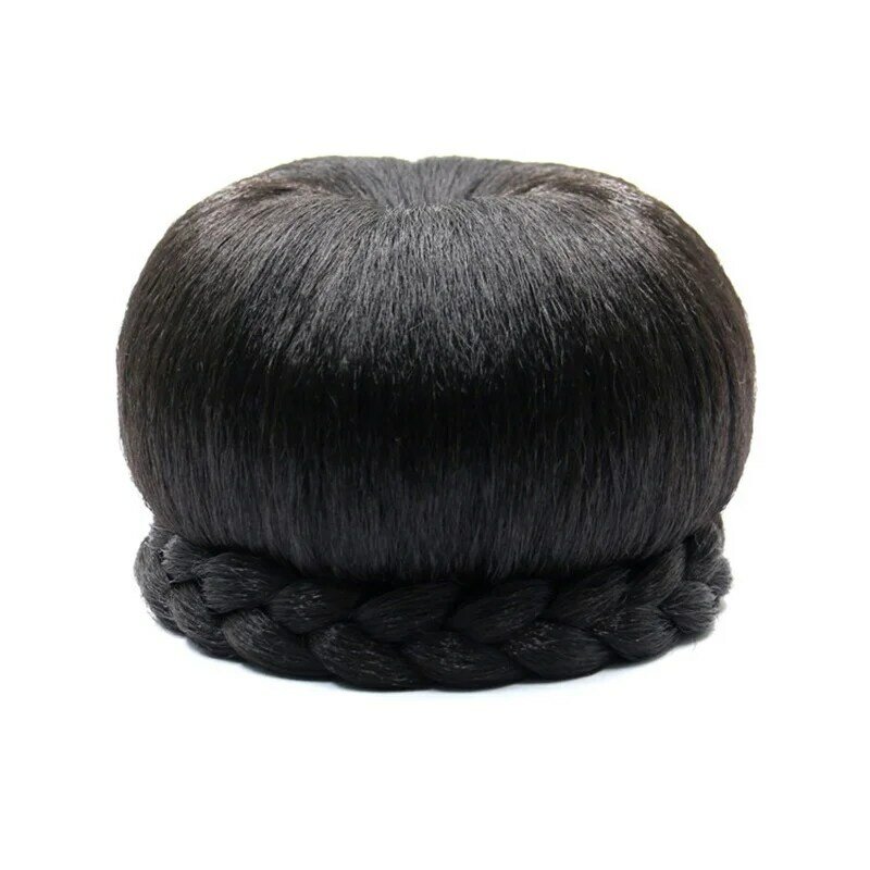 W kształcie jabłka syntetyczny kok z wysokim włosiem w stylu Retro włosy kok dla kobiety Afro