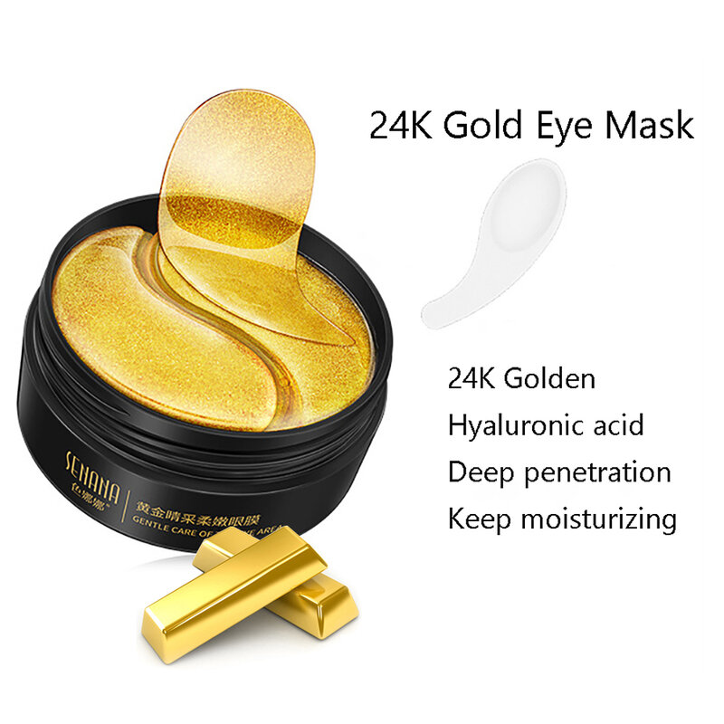24k ouro anti-envelhecimento olho creme conjunto, limpeza facial, cuidados com a pele, soro facial, colágeno, produto de beleza kit