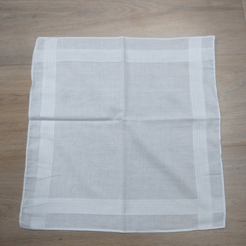 652F Multifunctional Soft Cotton Handkerchiefs for Women White Hankies with Lace Edges Delicate Lace Trim Handkerchiefs Women
