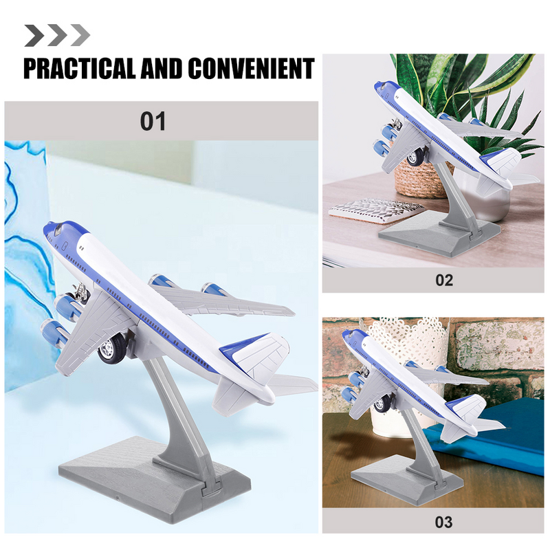 Plastic Plane Model Desktop Display Stands, suporte prateleira, porta-aviões, 2 pcs