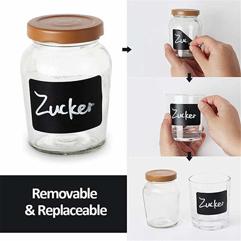150-300pcs/roll Jars Labels Erasable Chalkboard Label Waterproof Sticker Craft Kitchen Blackboard Sticker Bottles Tag Marker Pen