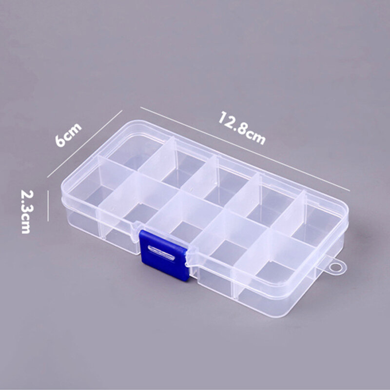 10 Grids Nägel Kunst organizer box lagerung Werkzeug Wählen Einstellbare Maniküre Schmuck Schmücken Nail art Tipps Lagerung Container