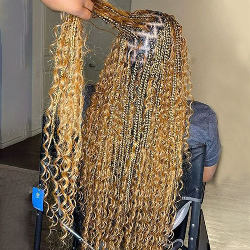 Rambut gelombang dalam pemanjangan massal rambut manusia Virgin #27 rambut kepang keriting jumlah besar tidak ada sambungan rambut alami untuk mengepang