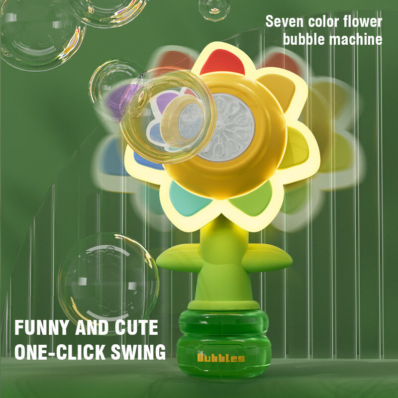 Soap Blower elétrico automático para crianças, Bubble Maker de girassol, Dancing Machine Swing, Brinquedos ao ar livre Presentes, Verão