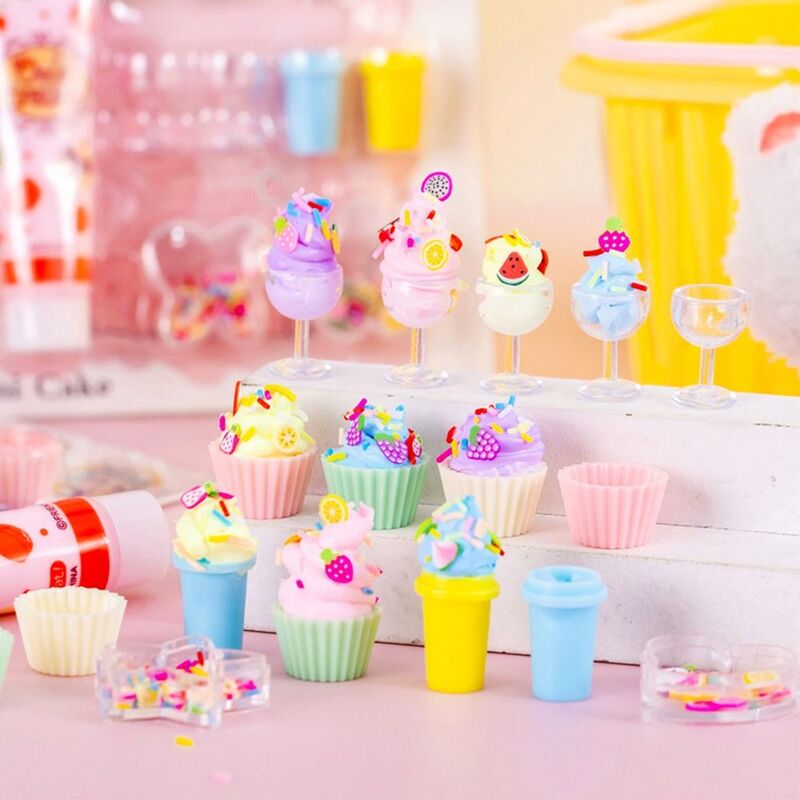 10 teile/satz handgemachte Eis Dessert machen DIY Creme Kleber Spielhaus Spielzeug Simulation Creme Kleinteile Kuchen Modell