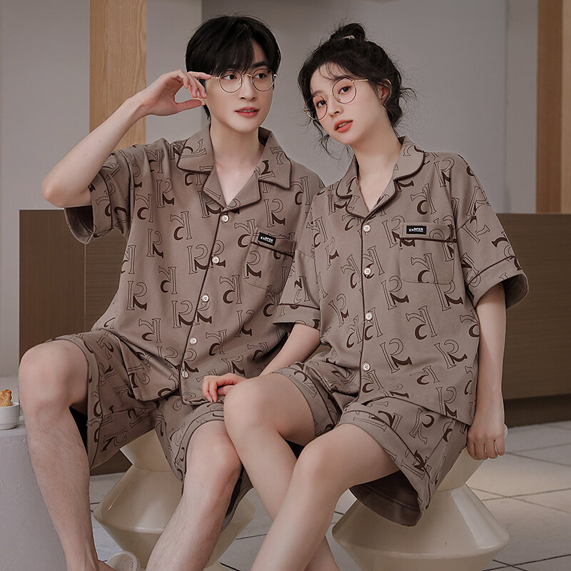 2024 New Fashion Cardigan Sleepwear for Lovers Women and Men Matching Home Clothes Pijamas Hombre Mujer Dropship lounge set