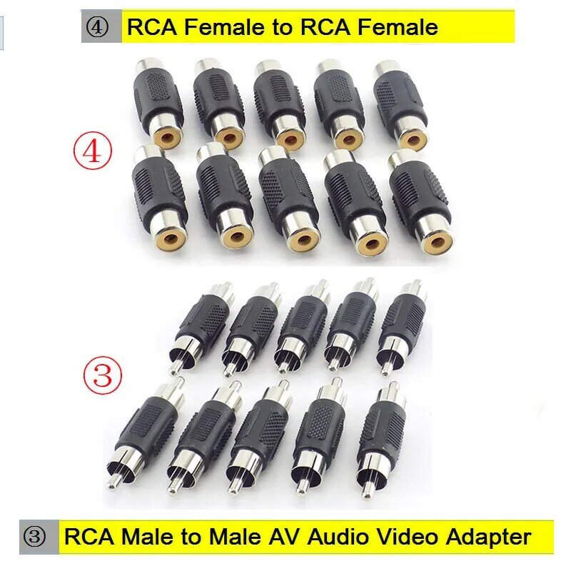 RCA macho para BNC macho adaptador plugue, cabo coaxial, Video Audio Wire Converter, conector para câmera de CCTV, J1, BNC, RCA, 1Pc