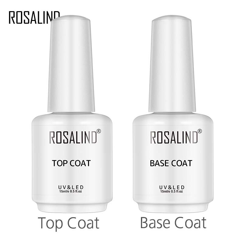 ROSALIND 15ml Nail Polish Base Top Coat Magic Remover UV Gel Polish Manicure Healthy Primer Semi Permanent Nail Art Dehydrator