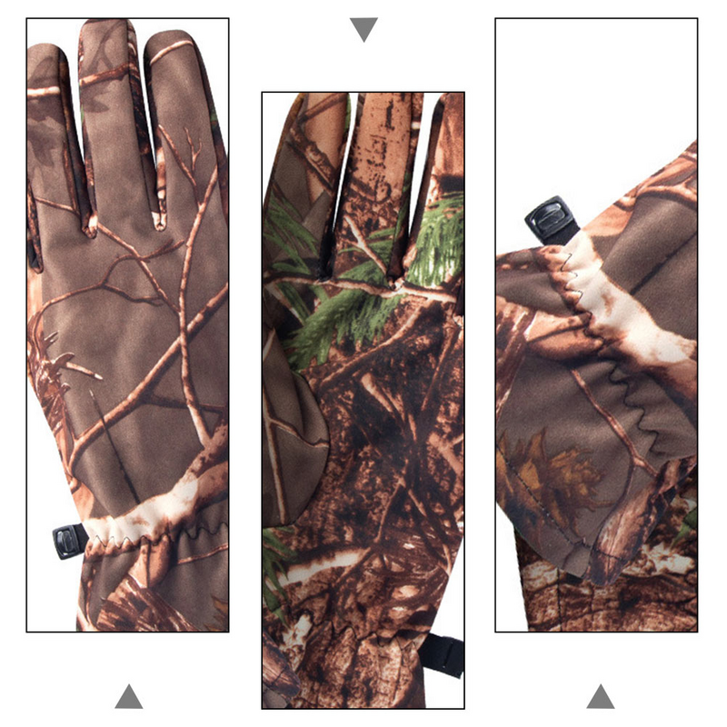 Guantes de camuflaje de dedo completo para caza al aire libre, equipo de camuflaje, accesorios de ciclismo