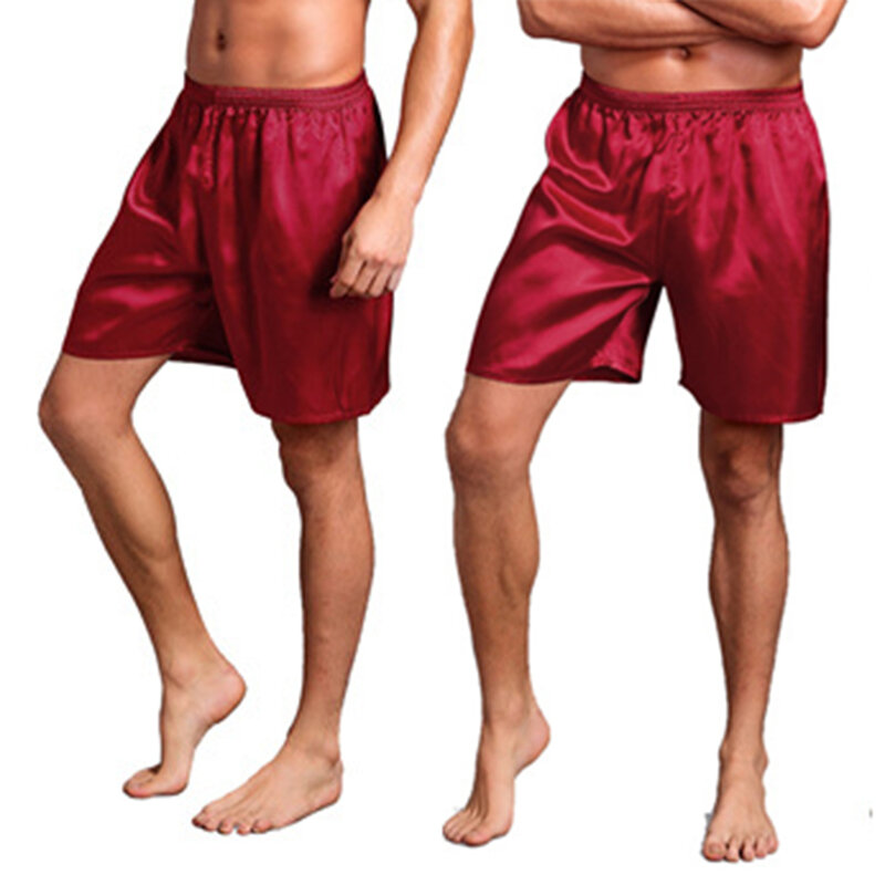 Мужские штаны для сна, повседневная женская шелковая атласная пижама, шорты, одежда для сна, штаны для сна, летняя одежда для мужчин