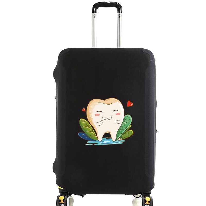 Funda de maleta Unisex, cubierta protectora de equipaje con patrón de dientes, bolsa antipolvo elástica, accesorios de viaje de 18 a 32 pulgadas