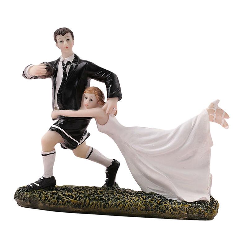 Wedding Cake Topper Marry Sculpture Collection Unique Toppers Stand Romantic Funny Couple Statue Couple Figurine for Tabletop