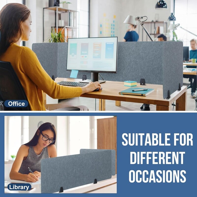 3 Pcs Acoustic Desk Divider Soundproof Desk Privacy Panel Freestanding Desk Partitions Sound Absorbing for Students Office