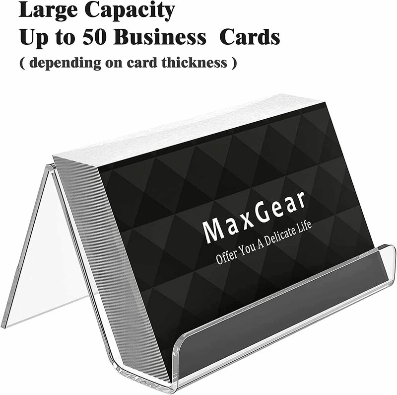 1Pc Transparent Acrylic Desktop Business Card Holder Table Desk Shelf Box Storage Display Stand Restaurant Office Supplies