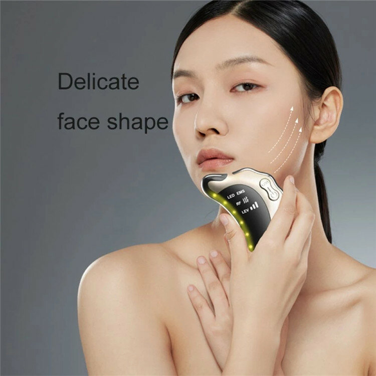 Do użytku domowego Sprzęt kosmetyczny EMS LED Wibrujący, przeciwstarzeniowy masażer do twarzy Ujędrniający skórę Twarz Szyja Lift Skrobanie Urządzenie Gua Sha