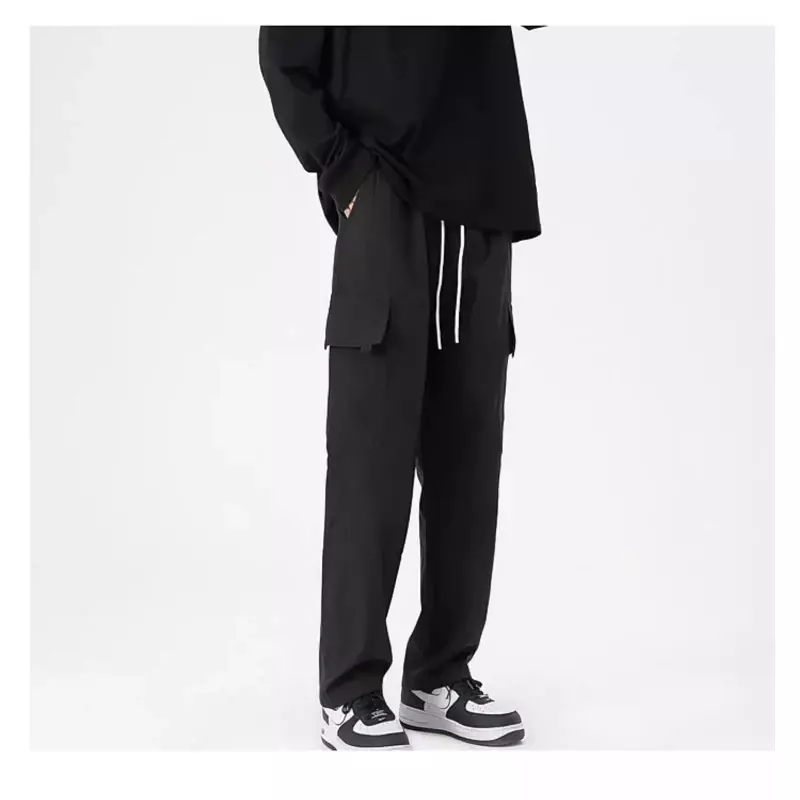 Calça americana solta de tornozelo para trabalho masculina, calça esportiva grande e versátil, tendência casual de verão, nova