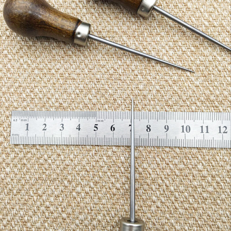 Venda quente profissional de couro punho madeira awl ferramentas costura awl para artesanato de couro costura acessórios de costura