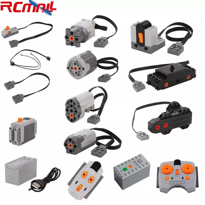 Piezas para funciones de energía, bloques de construcción, dirección, servomotor, caja de batería, receptor de Control remoto infrarrojo para Legoeds