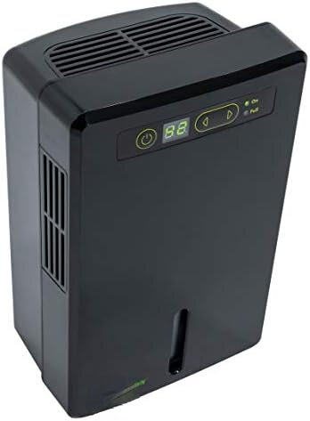 Dehumidifier with Quiet Operation, Drain Hose and Self Monitoring Controls for Humidity Control in Small Rooms, Safes and Closet