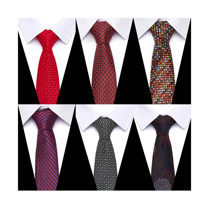 Cravate Jacquard en soie pour hommes, marque de mode, accessoires de chemise pour hommes, carreaux argentés, cravate pour la saint-valentin