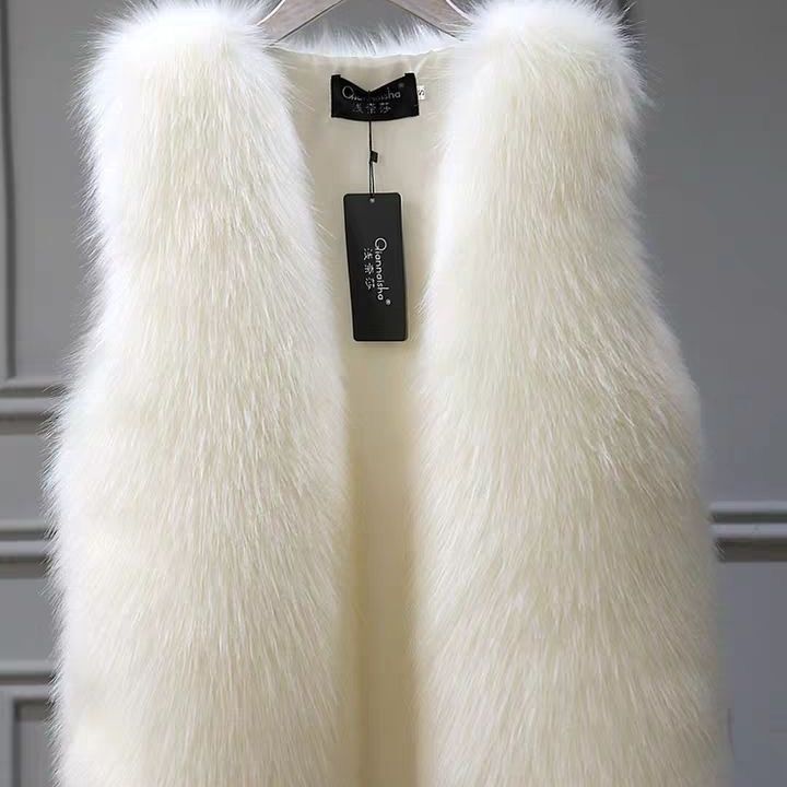 Gilet di pelliccia da donna 2023 nuovo autunno gilet femminile cappotto finto giacca calda tinta unita con scollo a V senza maniche corto T216