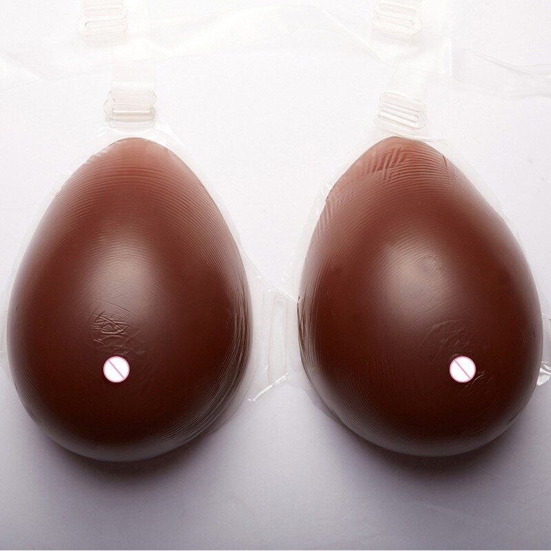 Black Droplet Shaped False Breast for Men's CD Conjoined Cross Dressing Silicone False Breast