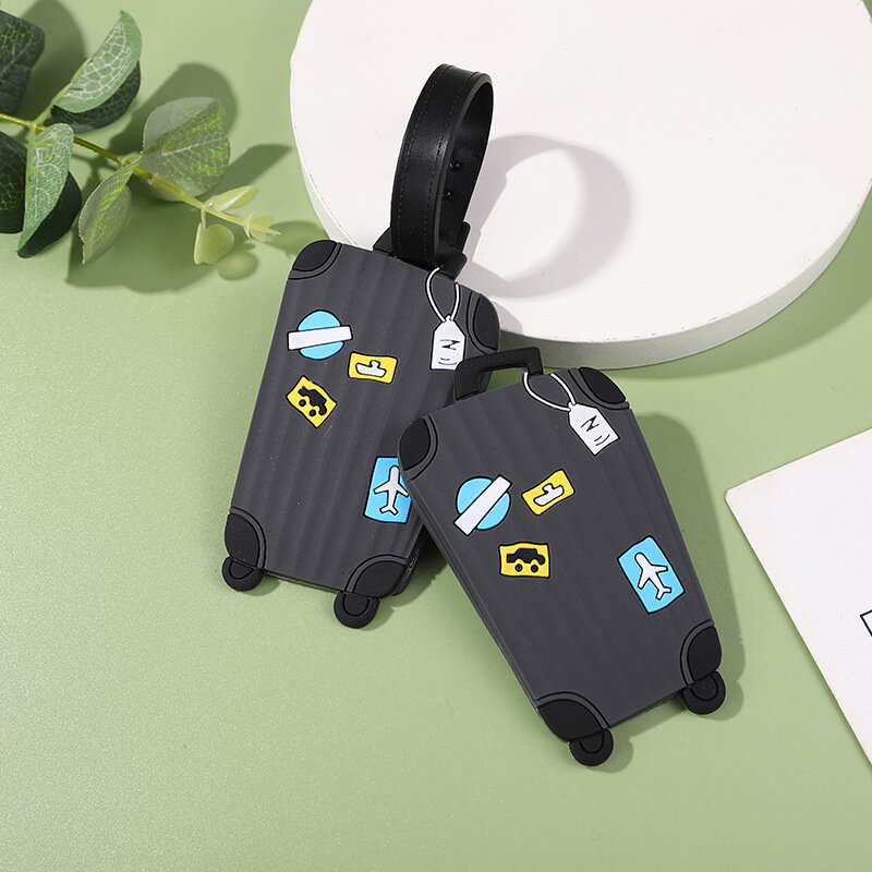 1Pc Fashion PVC Luggage Tags Travel Accessories For Bags Portable Luggage Tag Cartoon Style For Girls Boys Card Cover