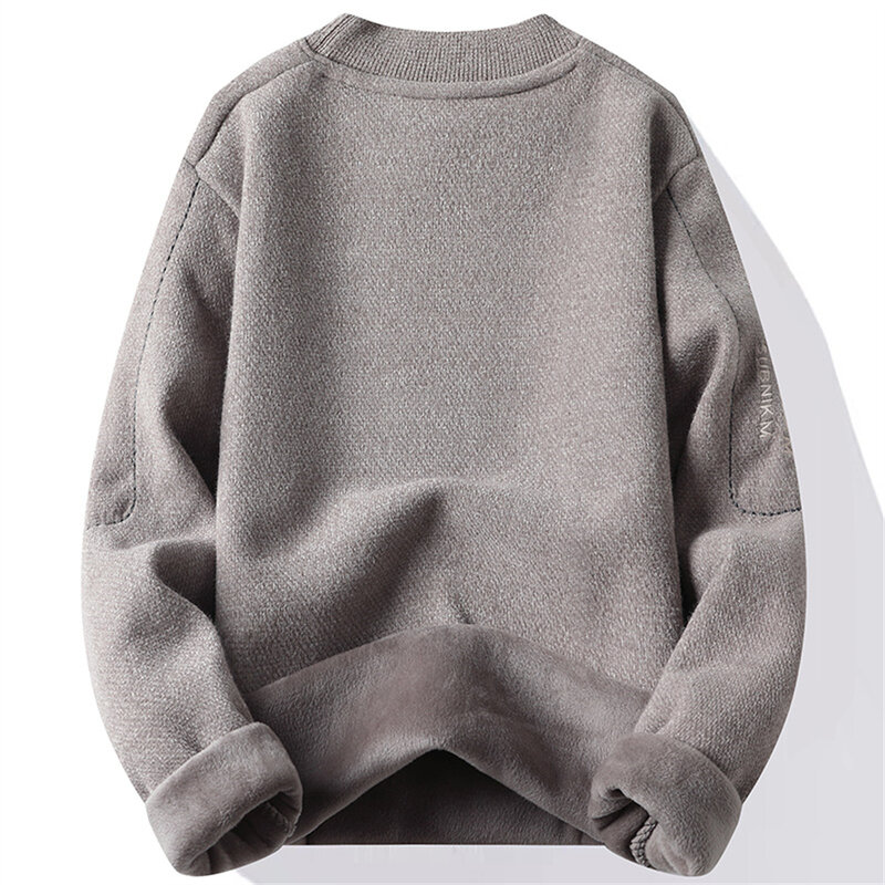 New Mens Sweaters Fashion Winter Thick Warm Knitted Sweater Men Casual Long Sleeve Round Neck Cashmere Pullover Men