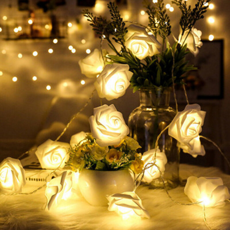 Сказочный светильник с розами, гирлянда 1,5 м/3 м/6 м, батарея/питание от USB, Рождественская Праздничная декоративная лампа на День святого Валентина, свадебная светодиодная гирлянда