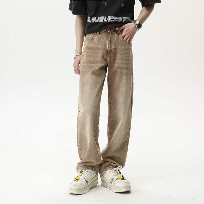 Amerykańska ulica porwane jeansy wiosennych chłopców trend hip-hopowy spodnie żebraków długie spodnie