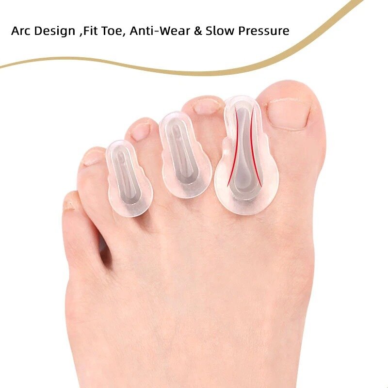 Zehen Separator Silikon Überlappung Separatoren Bunion Korrektor Weich gel Glätte isen Abstand halter Schmerz linderung Fußpflege-Tool