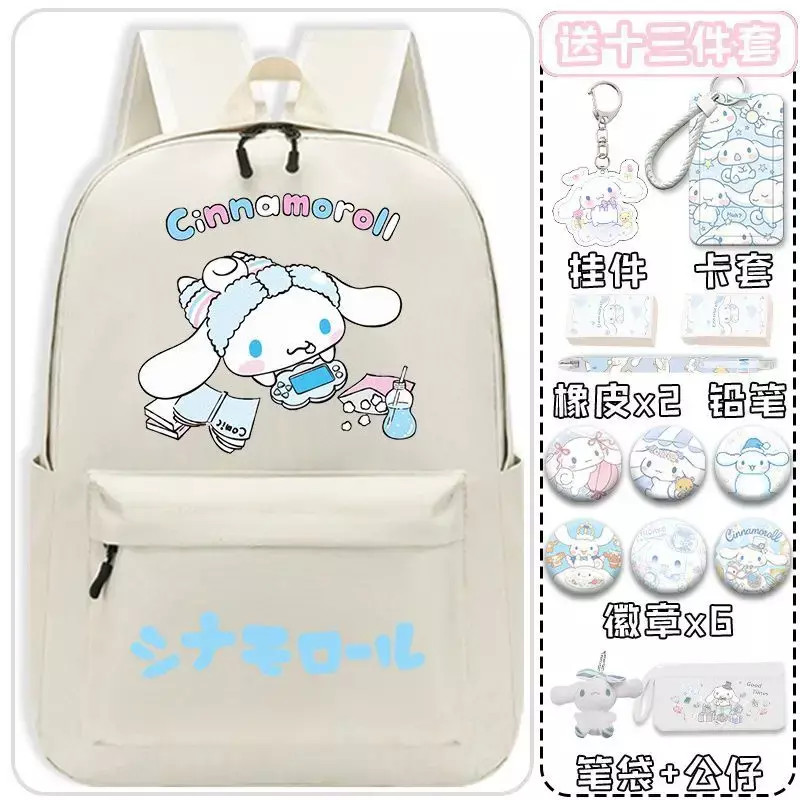 Новый школьный ранец Sanrio Cinnamoroll Babycinnamoroll, вместительный милый школьный рюкзак с мультяшным рисунком для мужчин и женщин, легкий
