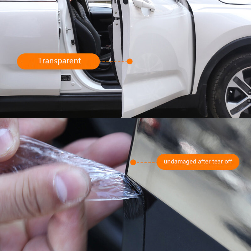 Наклейки для защиты дверей автомобиля, прозрачная нано-лента против царапин, Защитная пленка для порога багажника, Защитная пленка для края двери