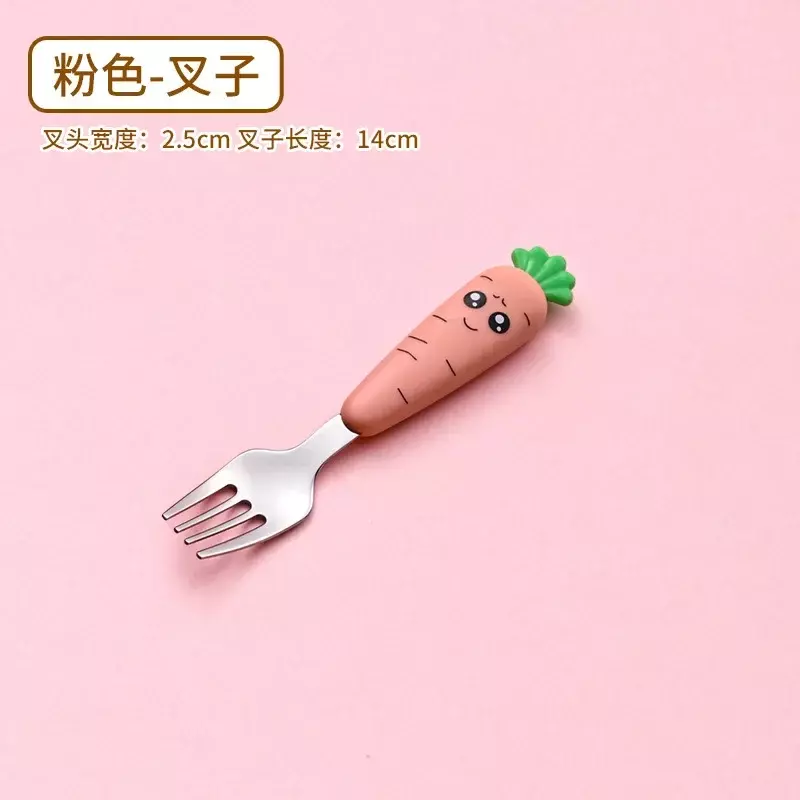1/3PCS Baby Feeding Utensils Cartoon Fork Spoon Child Cutlery Set Kid Tableware Kitchen Gadgets Cake Vegetable Fork Teaspoon