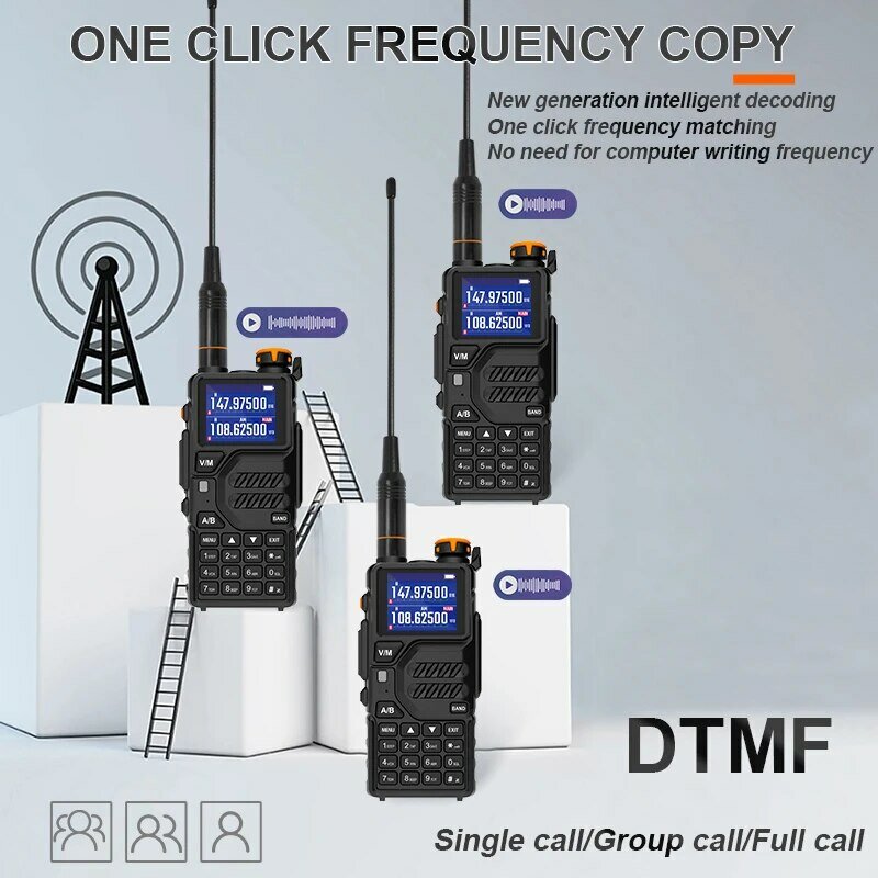 Baofeng-walkie-talkie UVK5 Plus, Radio bidireccional Amateur de 10W, banda completa tipo C AM Scrambler NOAA FM