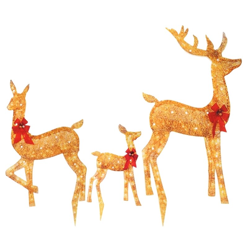 YYSD クリスマス鹿の庭の装飾、明るい LED ライト付きアクリル素材