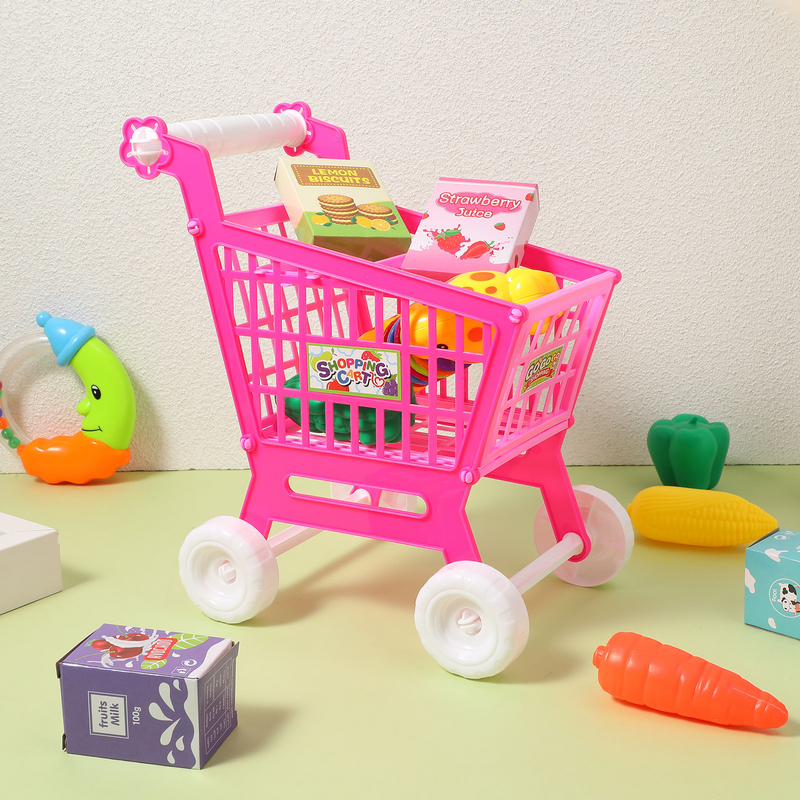 ألعاب محاكاة عربة تسوق للأطفال ، بقالة للأولاد ، بلاستيك Abs ، عربة أطفال لكبار السن