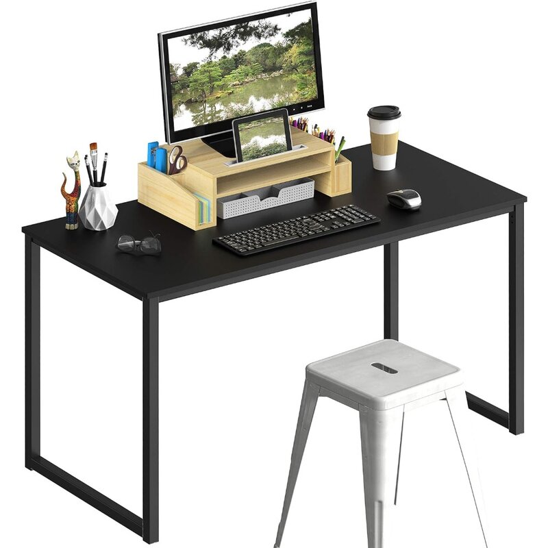 Shw Home Office 48-Zoll-Computertisch, schwarz