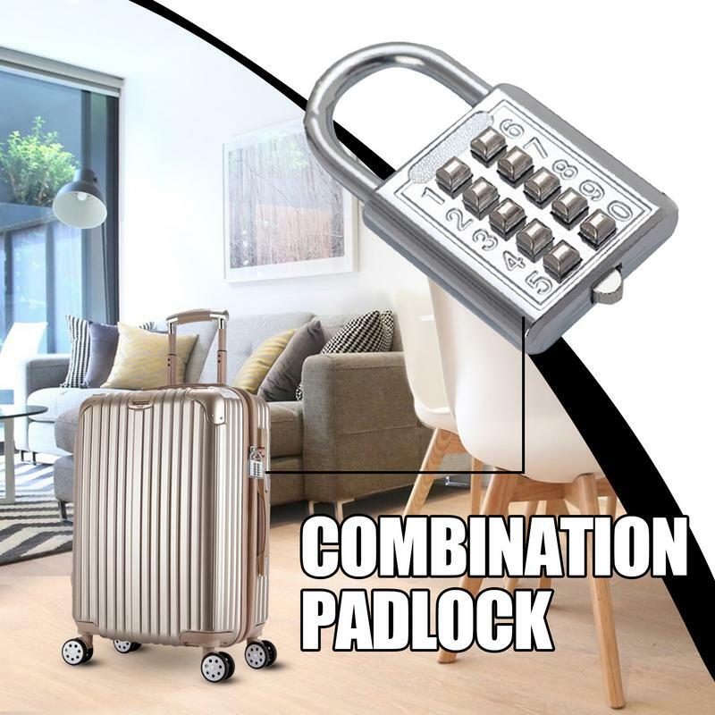 School Locker Lock Button Combination Security Padlock 8/10 Digits Digital Code Padlock For Toolbox Sports Locker Fence Lock