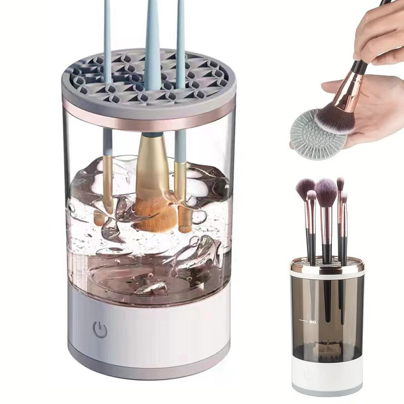 Limpiador de cepillo de maquillaje, cepillo de limpieza eléctrico perezoso, herramientas de secado rápido, limpieza de maquillaje