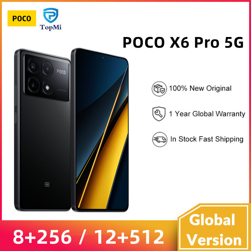 POCO X6 Pro 5G 256GB / 512GB Dimensity 8300-Ultra 6.67 "AMOLED 64MP fotocamera con OIS 67W 5000mAh POCOX6Pro NFC versione globale