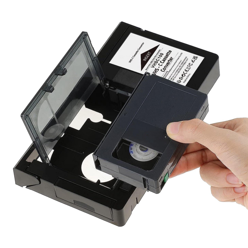 Adattatore a cassetta VHS-C per videocamere SVHS VHS-C JVC RCA Panasonic adattatore a cassetta VHS motorizzato non per 8mm/MiniDV/Hi8