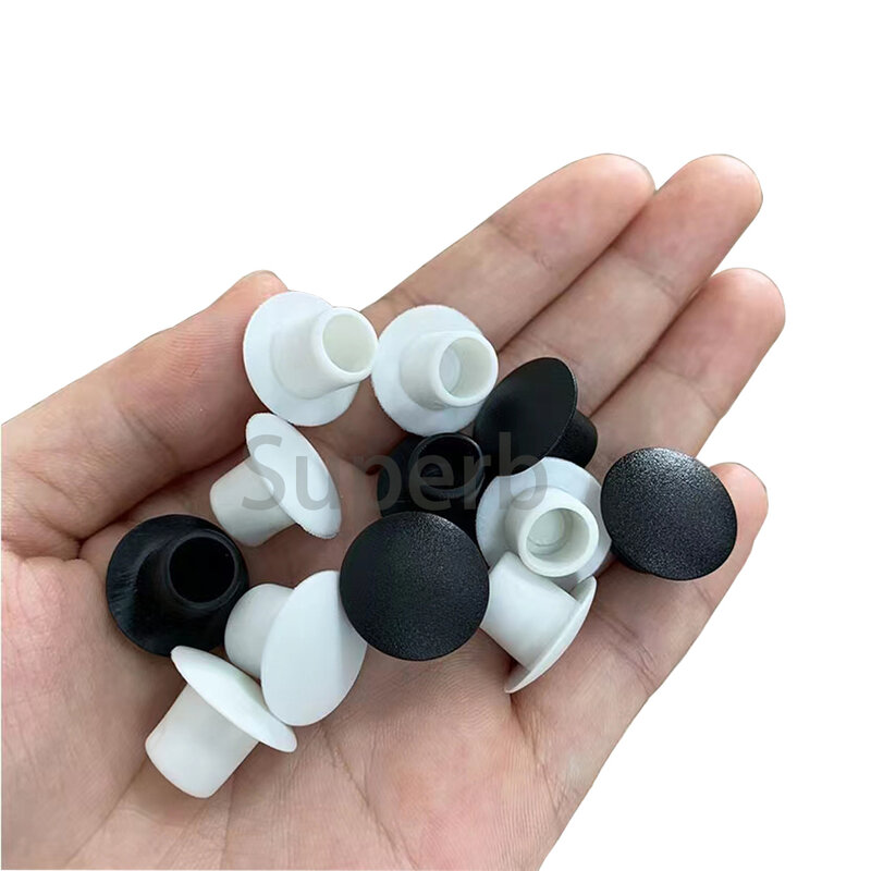 Borracha macia Hole Plug, PVC Hole Plug, branco e preto, poeira impermeável Cap, Round Plugs Pipe Sealing, Hardware tampas de parafuso, 9mm, 10mm, 11mm, 5 PCs, 10 PCs, 20PCs